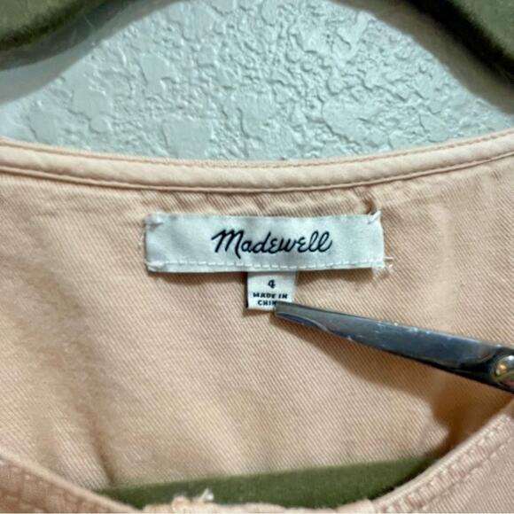 Madewell Top-Stitched Coverall Jumpsuit in Bashful Blush Pink Size 4 - Picture 8 of 15